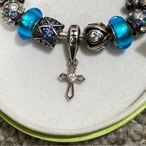 Chamilia cross charm bracelet bead